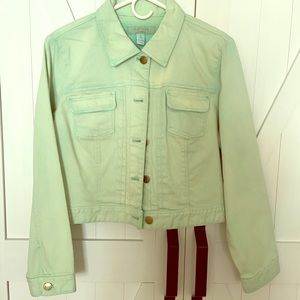 Chico’s Platinum denim jacket